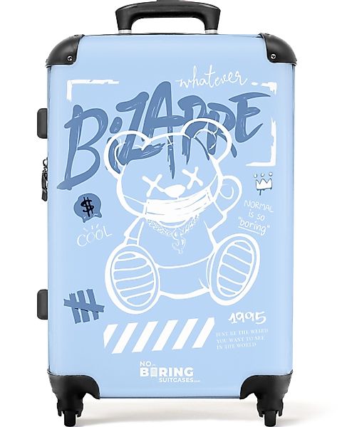 NoBoringSuitcases.com© Hartschalen-Trolley Street Art eines Teddybären günstig online kaufen