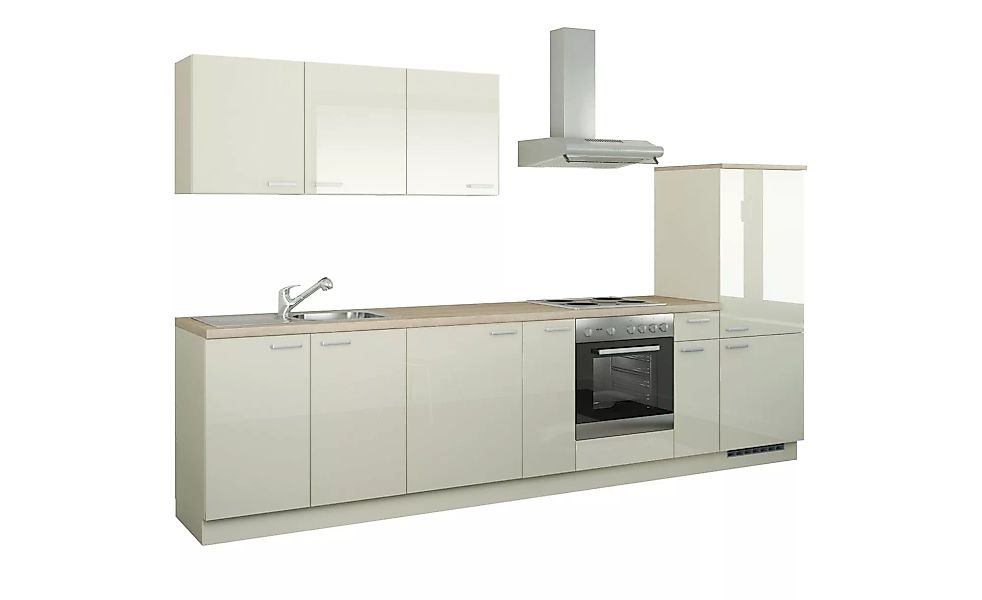 Küchenzeile mit Elektrogeräten - creme - 330 cm - Küchen > Küchenblöcke mit günstig online kaufen