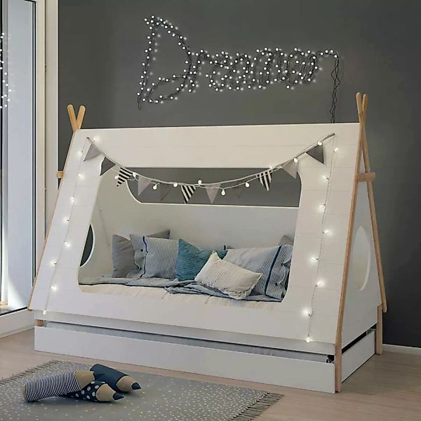 Tipi Kinderbett in Weiß 165 cm hoch günstig online kaufen