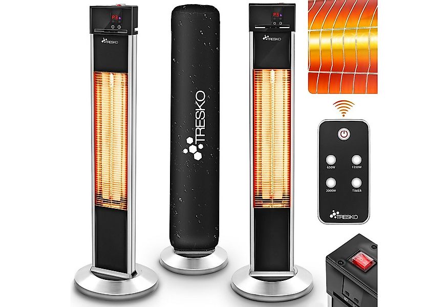 TRESKO Heizstrahler Infrarot Stand-Heizstrahler Wärmestrahler Fernbedienung günstig online kaufen