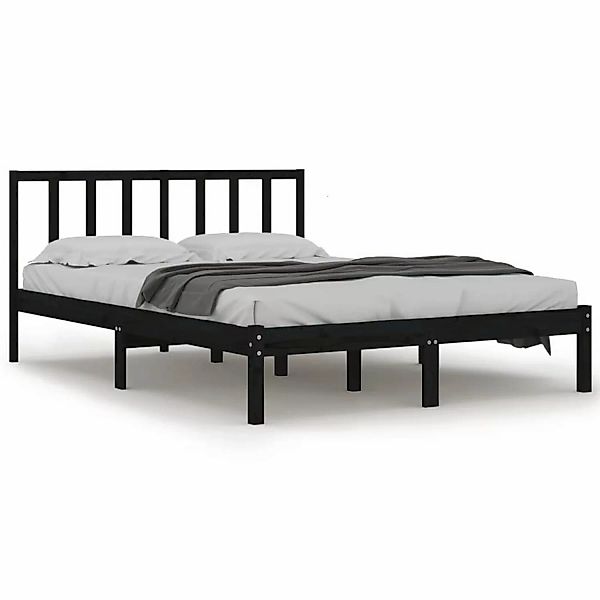 Vidaxl Massivholzbett Schwarz Kiefer 120x200 Cm günstig online kaufen