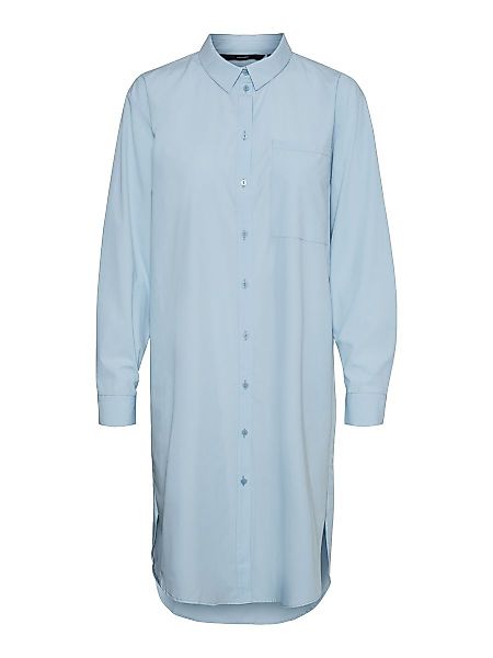 VERO MODA Longline Hemd Damen Blau günstig online kaufen