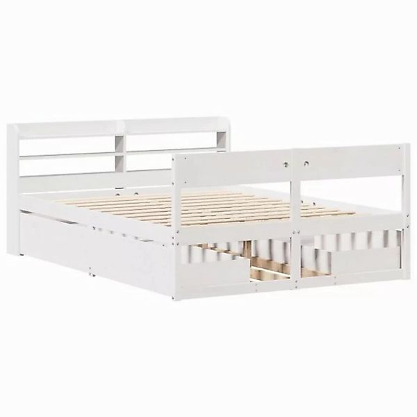 vidaXL Bett Massivholzbett ohne Matratze Weiß 120x190 cm Kiefernholz günstig online kaufen