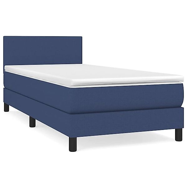 vidaXL Boxspringbett mit Matratze Blau 80x200 cm Stoff 3139855 günstig online kaufen