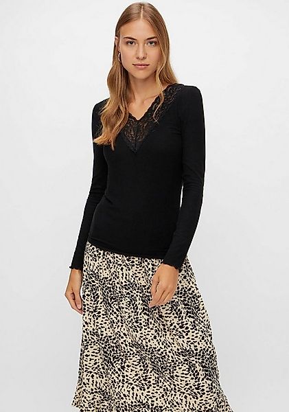 pieces Langarmshirt PCSIRI LS TOP NOOS mit Spitzenkante am Ausschnitt günstig online kaufen