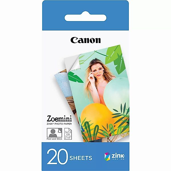 Glänzendes Photopapier Canon Zoemini Zink 20 Bettlaken günstig online kaufen