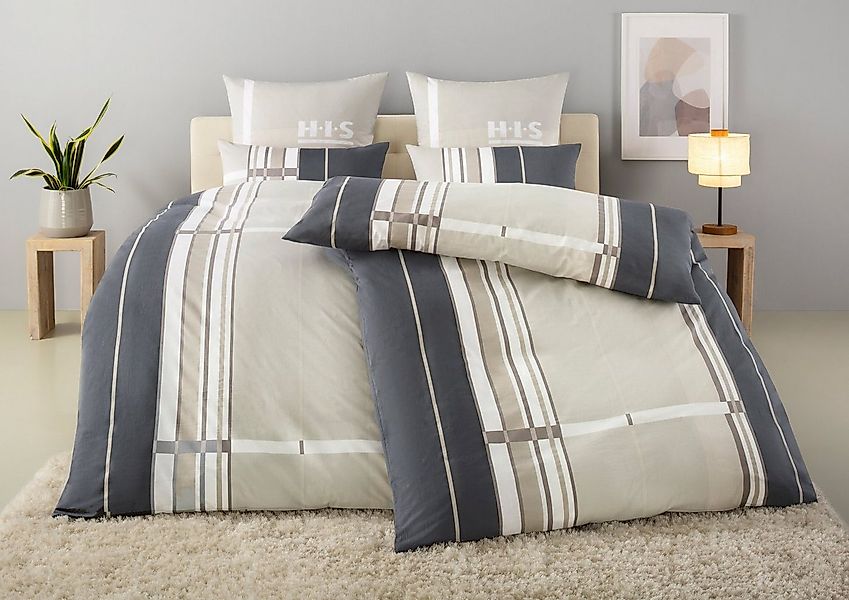 H.I.S Bettwäsche Golfi in Gr. 135x200 oder 155x220 cm, Biber, 2 teilig, Bet günstig online kaufen