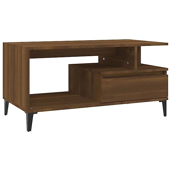 vidaXL Couchtisch Braun Eichen-Optik 90x49x45 cm Holzwerkstoff Modell 3 günstig online kaufen