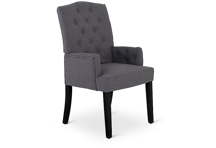 Raburg Esszimmerstuhl Polsterstuhl mit Armlehnen, Chesterfield-Design, Bein günstig online kaufen