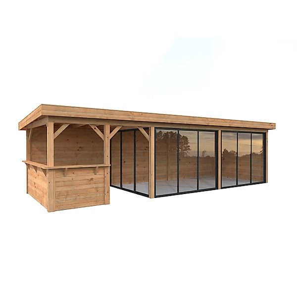 Palmako Pavillon Lenna Set 419 Slide Braun Tauchgrundiert 876 cm x 300 cm F günstig online kaufen