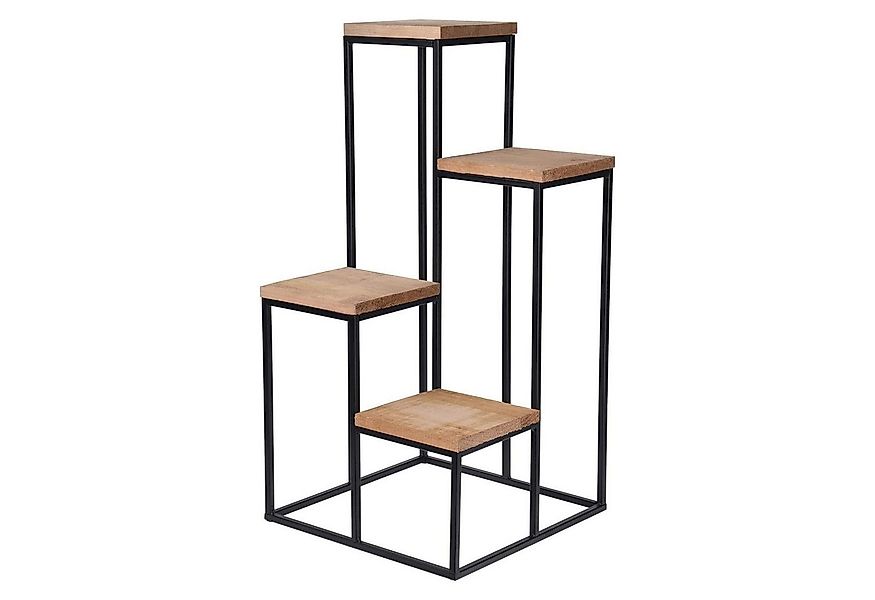 Koopman Stufenregal STEPS, 4 Stufen, Braun, Schwarz, Kiefernholz, Metall, B günstig online kaufen
