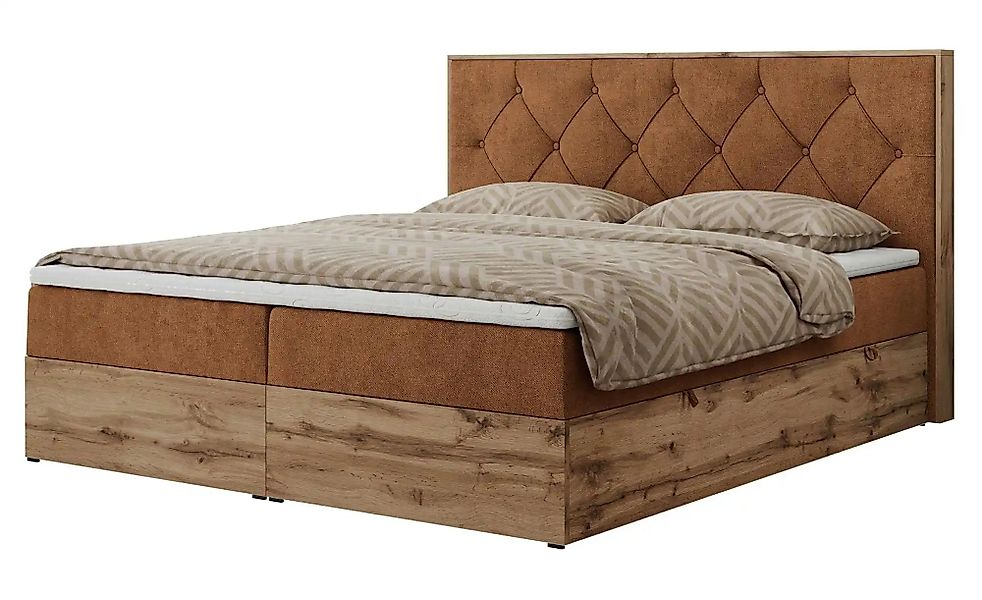 Boxbett mit Bettkasten Veneto ¦ orange ¦ Maße (cm): B: 208 H: 115 Betten > günstig online kaufen