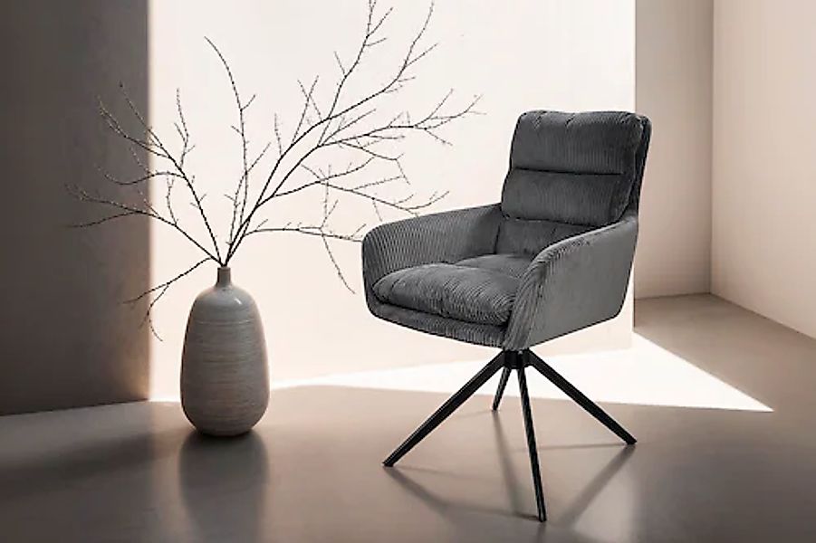 byLIVING Esszimmerstuhl »Pura« (Set) 2 Stk.Sitzschale 360°drehbar, Metall s günstig online kaufen