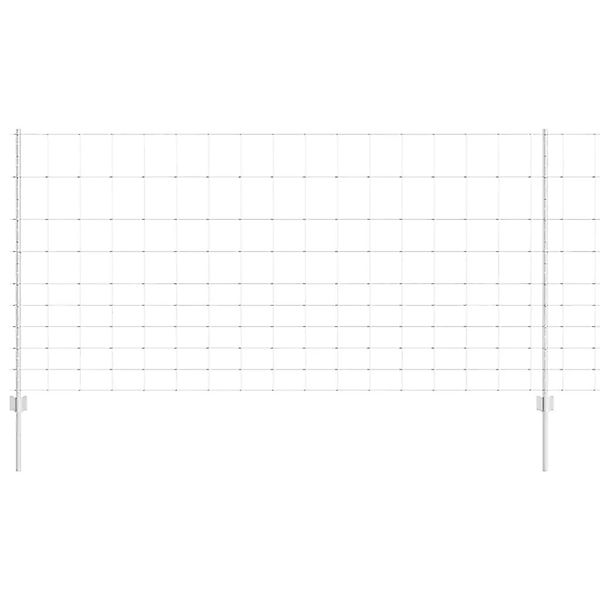 vidaXL Zaun mit Pfosten Silber 1,2 x 50 m Stahl 3337150 günstig online kaufen