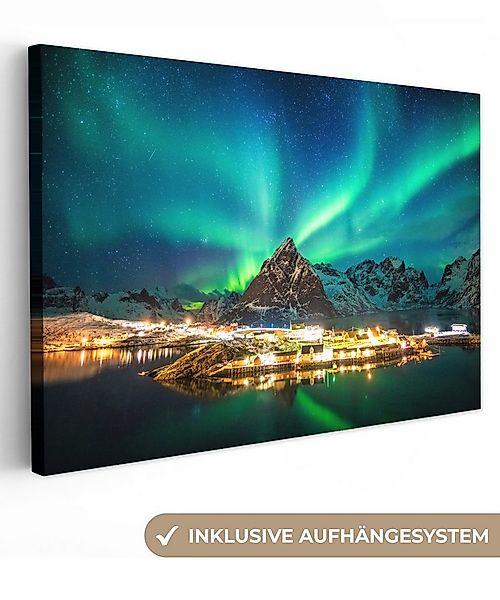 OneMillionCanvasses® Leinwandbild Nordlicht - Lichter - Berg - Norwegen, Fo günstig online kaufen