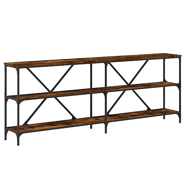 vidaXL Konsolentisch Räuchereiche 200x30x75 cm Holzwerkstoff und Eisen 8328 günstig online kaufen