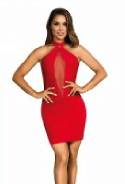 Rotes Kleid mit transparenten Einsätzen günstig online kaufen
