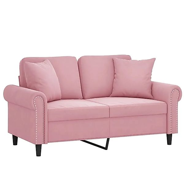 vidaXL 2-Sitzer-Sofa mit Zierkissen Rosa 120 cm Samt 3200938 günstig online kaufen