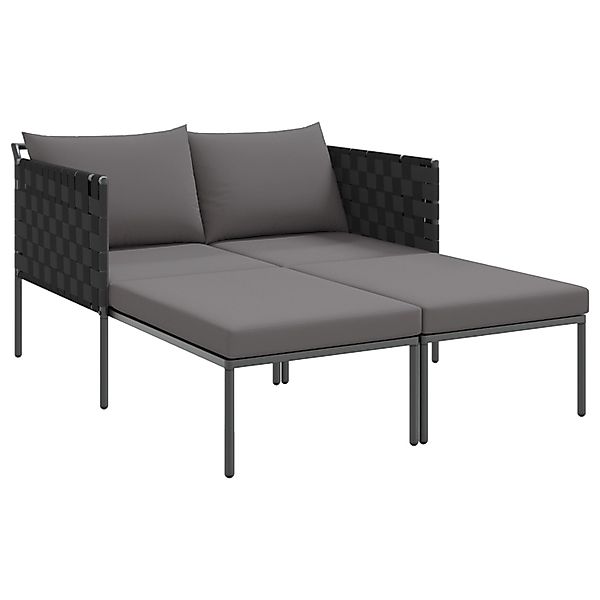 vidaXL Doppel-Sonnenliege mit Kissen Anthrazit 115x153x69,5 cm Stahl 420041 günstig online kaufen