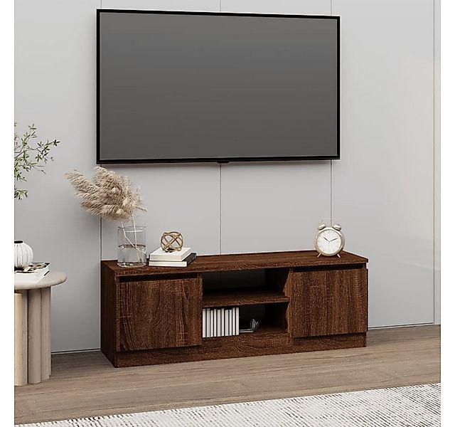 vidaXL TV-Schrank TV-Schrank mit Tür Braun Eichen-Optik 102x30x36 cm TV-Low günstig online kaufen