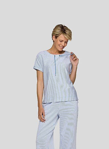 Rabe Print-Shirt "Rabe Gestreiftes Shirt mit Tunnelzug-Detail am Ausschnitt günstig online kaufen