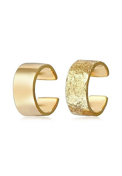 Elli Ohrklemmen-Set Earcuff Breit Basic Gehämmert 2er Set 925 Silber günstig online kaufen