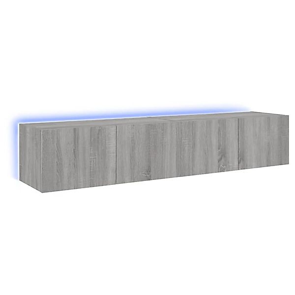 vidaXL TV-Wandschränke mit LED-Leuchten 2 Stk Grau Sonoma 80x35x31 cm 83729 günstig online kaufen
