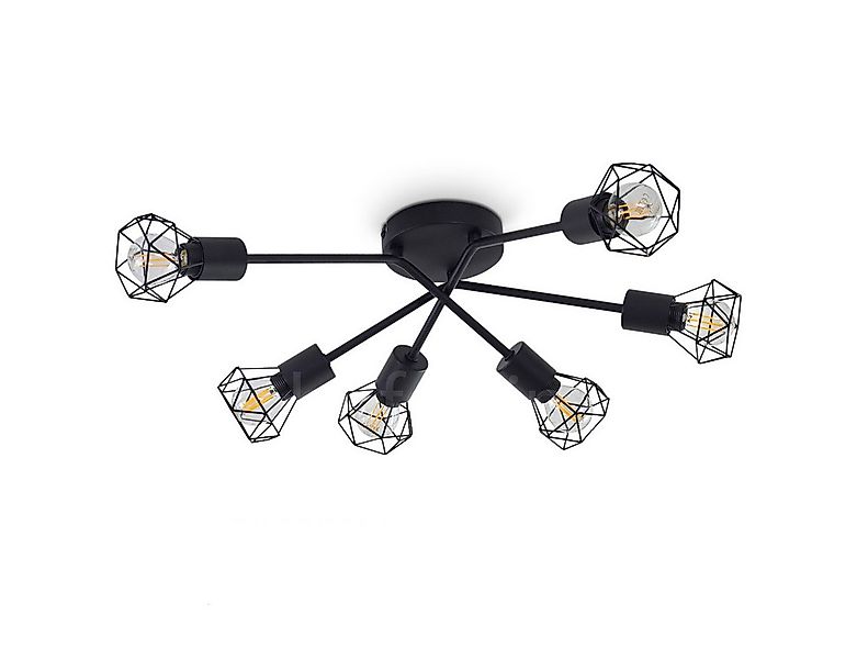 hofstein Deckenleuchte »Borio« Deckenlampe aus Metall in Schwarz, ohne Leuc günstig online kaufen