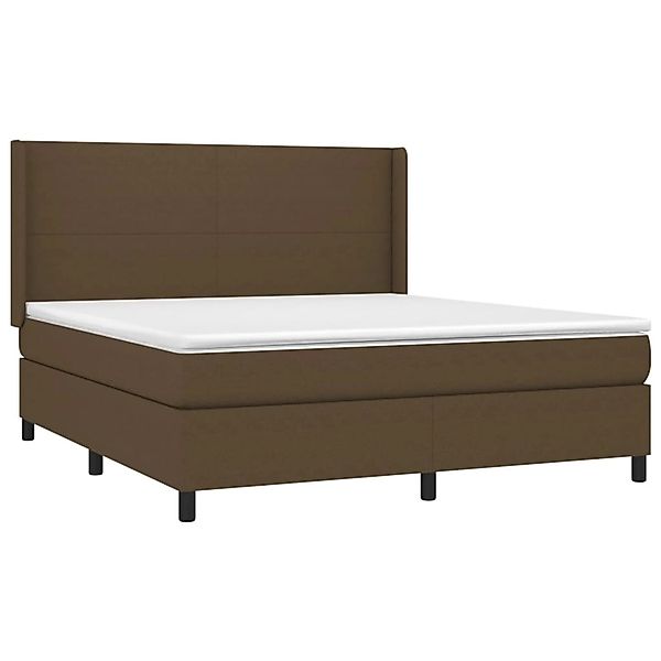 vidaXL Boxspringbett mit Matratze & LED Dunkelbraun 160x200 cm Stoff 313816 günstig online kaufen