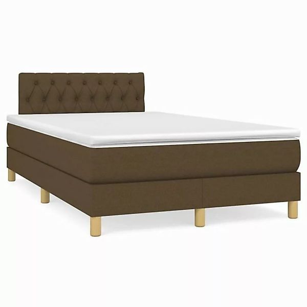 vidaXL Boxspringbett Boxspringbett mit Matratze Dunkelbraun 120x200 cm Stof günstig online kaufen