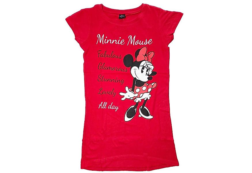 Disney Pyjamaoberteil Disney Minnie Maus Damen kurzarm Schlafshirt Nachthem günstig online kaufen