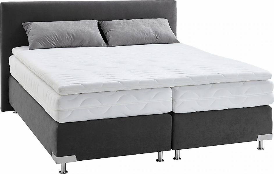Westfalia Schlafkomfort Boxspringbett, mit dekorativen verchromten Eckeleme günstig online kaufen