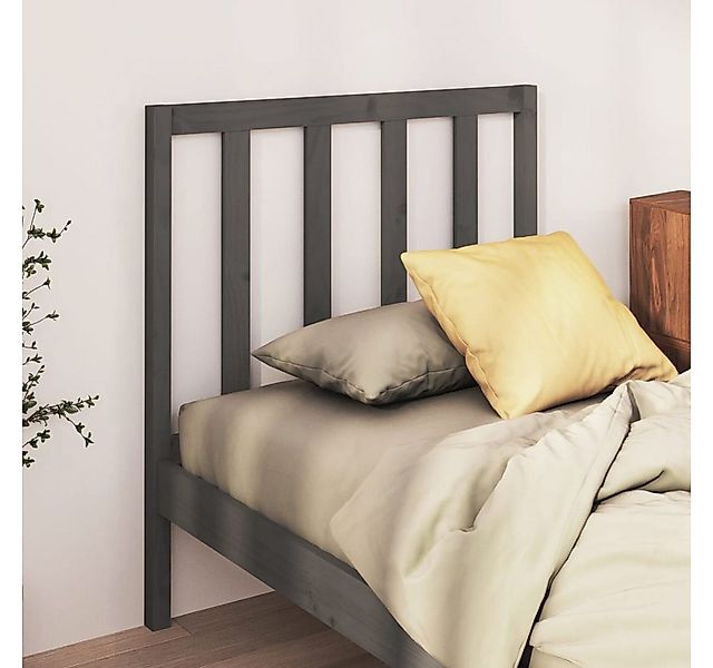 vidaXL Bett, Kopfteil Grau 81x4x100 cm Massivholz Kiefer günstig online kaufen