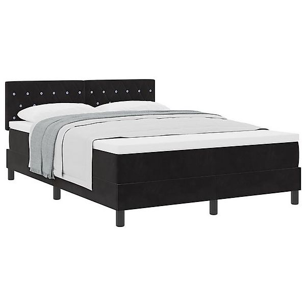 vidaXL Bett Boxspringbett mit Matratze Schwarz 140x200 cm Samt (1-tlg) günstig online kaufen