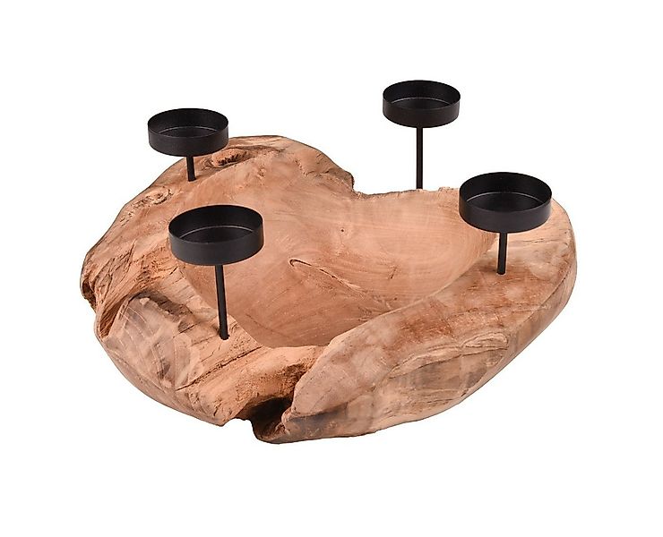 Gravidus Kerzenhalter Stilvoller Kerzenhalter NILA aus Teakholz für 4 Kerze günstig online kaufen