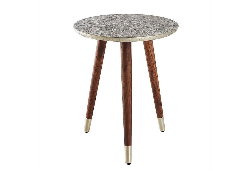 riess-ambiente Beistelltisch ALCAZAR Ø50cm antik silber / braun (Einzelarti günstig online kaufen
