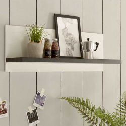 Küchen Wandboard im Landhausstil Weiß und Anthrazit günstig online kaufen