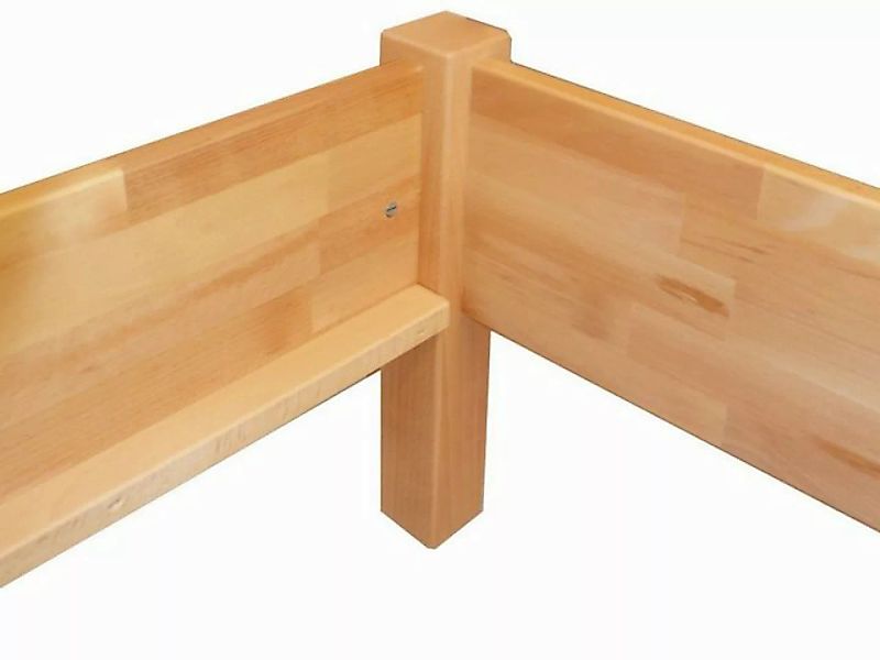 ERST-HOLZ Bett Holzbett Buche massiv 90x200 mit Rost, Buchenholzfarblos lac günstig online kaufen