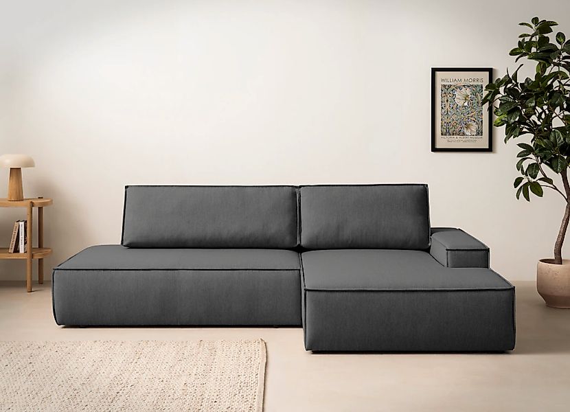 Home affaire Ecksofa "SHERWOOD, Schlafsofa in L-Form offen (275cm), Cord, L günstig online kaufen