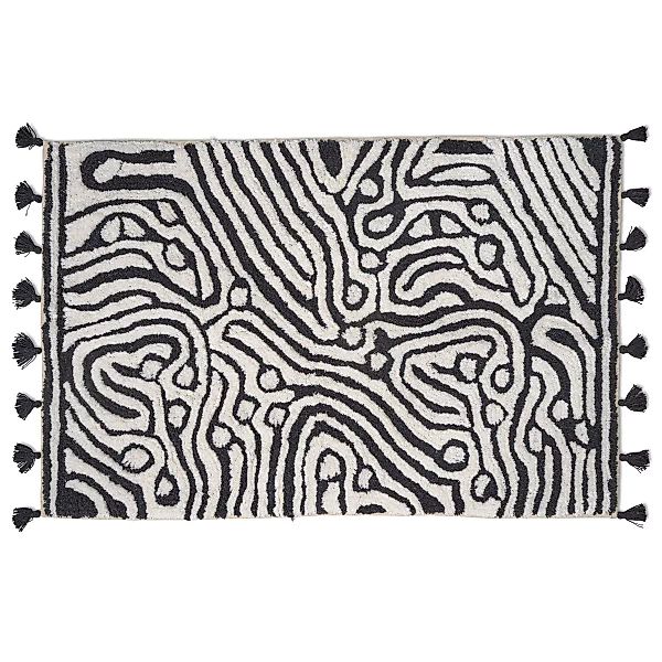 Maze Badezimmerteppich 60 x 90cm Schwarz-weiß günstig online kaufen