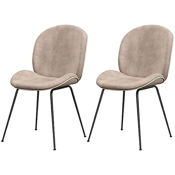 Costway 2er Set Küchenstühle Samt mit Metallgestel Braun günstig online kaufen