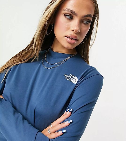 The North Face – Langärmliges Shirt mit kurzem Schnitt in Blau, exklusiv be günstig online kaufen