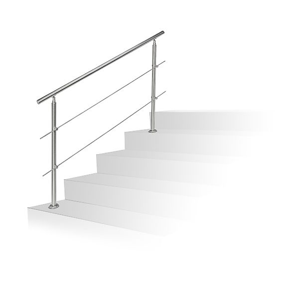 relaxdays Treppengeländer Edelstahl, 150 cm Länge, günstig online kaufen