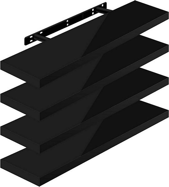 Woltu Wandregal, 4-tlg., Wandboard freischwebend Schweberegal Holz Board günstig online kaufen