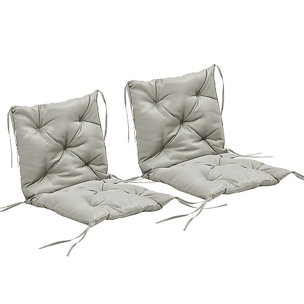 Outsunny 2er-Set Sitzkissen, 98 x 50 cm Stuhlkissen mit Bindebänder, Stoffb günstig online kaufen