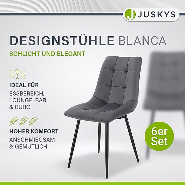 Juskys Esszimmerstuhl Blanca (6 St), bequeme günstig online kaufen
