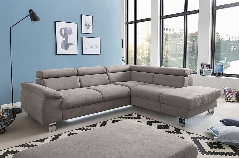 COTTA Ecksofa "Komaris L-Form mit Kopfteilverstellung", wahlweise mit Bettf günstig online kaufen