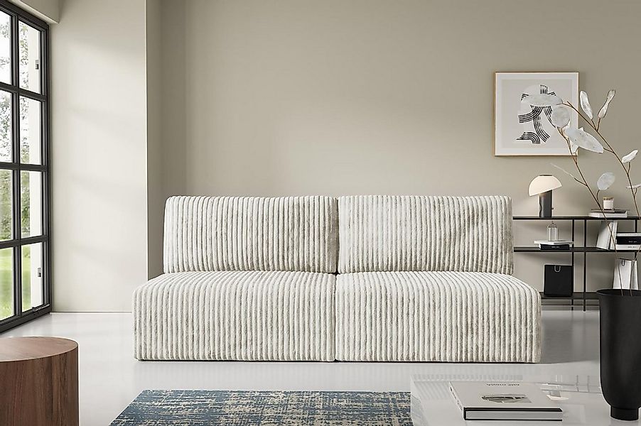 Compleo Schlafsofa klein, Cordsofa ohne Armlehnen, günstig online kaufen