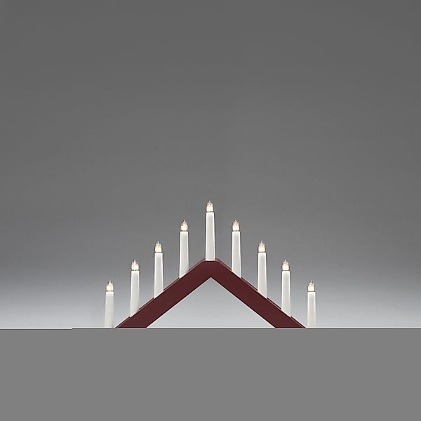 KONSTSMIDE Fensterleuchter "Weihnachtsdeko rot", 9 flammig, Leuchtmittel E1 günstig online kaufen