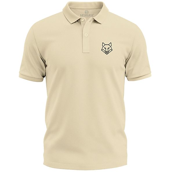 Neverless Poloshirt Poloshirt Herren Wolf Tierlogo günstig online kaufen